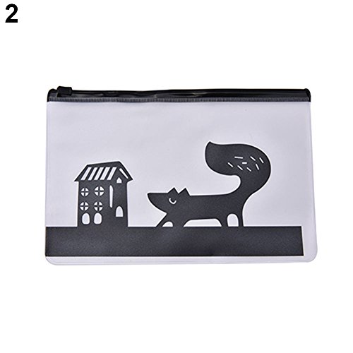 Steellwingsf Home Portable Space-saving Storage,Creative Pencil Pen Case Cosmetic Bag Clear Plastic Makeup Pouch Toiletry Holder Fox