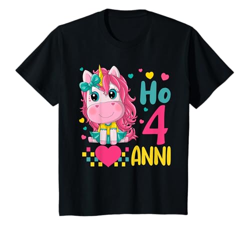 Maglietta Compleanno Maglietta 4° Compleanno Bambina Con Stampa