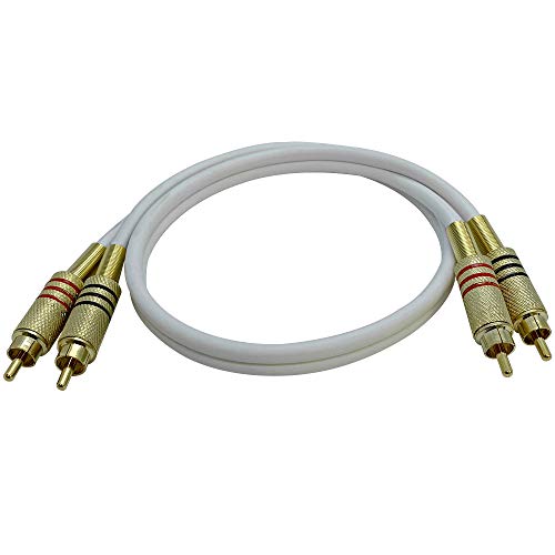 Image of Seismic Audio - SAPRCA2-2 Foot White Dual RCA Male to Dual RCA Male Audio Patch Cable 2RCA to 2RCA Audio Cord