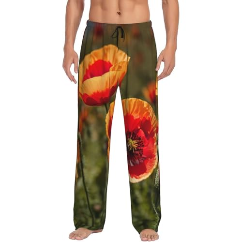 Pantalon de pyjama pour homme avec poches EdWal XL imprimé coquelicot