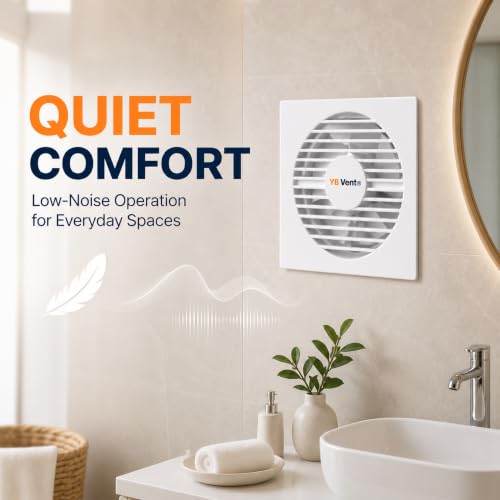 Image of 6 Inch White Exhaust Fan for Bathroom, Kitchen & Office | 150mm Adjust Fan