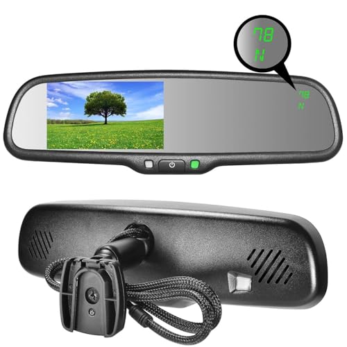 Master Tailgaters 10.5' OEM Rear View Mirror with 4.3' LCD Screen + Compass & Temperature | Rearview...