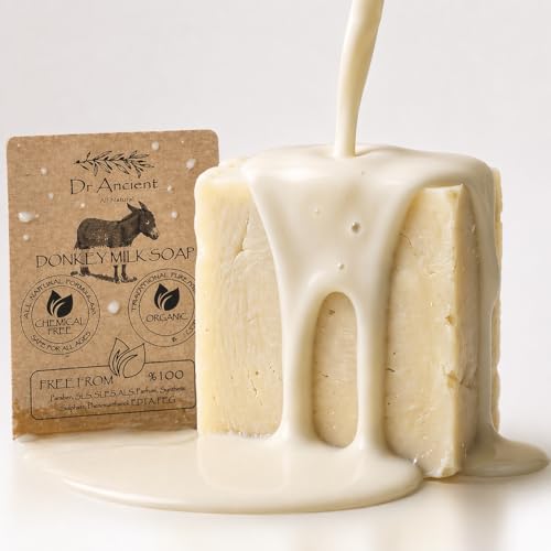 Image of Dr.Ancient Donkey Milk Soap Bar Natural Moisturizing Milk Soap Ancient Inspired Handmade for Face and Body Gentle Cleanser for Sensitive and Dry Skin 5 oz