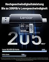 Lexar Silver SD Karte 1TB, UHS-I SDXC Card 205 MB/s Read Speed, 140 MB/s Write Speed, V30, U3, C10, 4K UHD Video, SD Card Memory Card with Lexar Lifetime Data Recovery – Ansicht 2