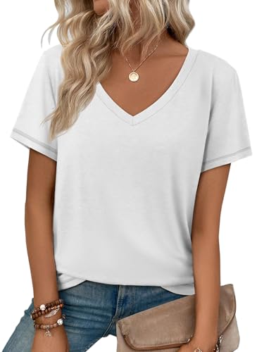 ATHMILE V-Neck White T-Shirt