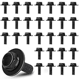 30Pcs 71315-122382A M6 Transmission Pan Bolts, 1.0 x 17mm Transmission Oil Pan Bolts with 18mm Washer...