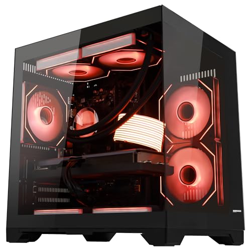 Image of Gaming PC, AMD Ryzen 7 5700X, GeForce RTX 5060 TI 8G, 32GB DDR4 RAM, 1TB NVMe + 2TB SATA SSD, 240mm AIO & Software Controlled ARGB Fans, Windows 11 Desktop Computer, Black