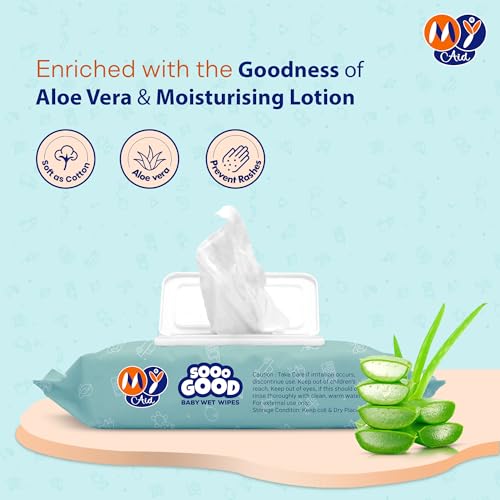 Image of SOOO GOOD Moisturizing Baby Wet Wipes | Prevents Rashes & Redness with Aloe Vera Lotion | Soft, Thick & Gentle Cleansing Wipes for Babies | Alcohol-Free | 72 Wipes X 2 Packs