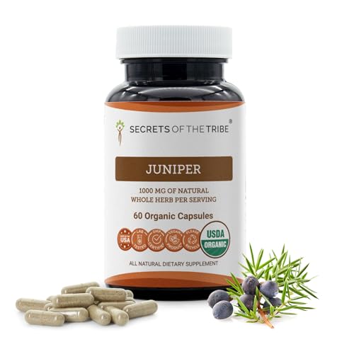 Secrets of the Tribe Juniper 60 Capsules, 1000 mg, USDA Organic Juniper (Juniperus communis) Dried Berry (60 Capsules)