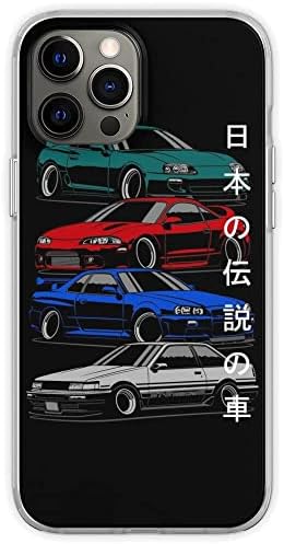 listpher Compatible with iPhone 13 Pro Max Case Classic JDM Legends Japanese Super Racing Car Soft & Flexible TPU Shockproof Print Transparent Phone Case Cover