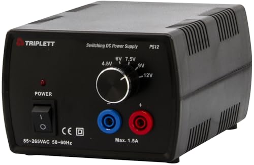 Image of Triplett PS12 Low Power Switching 12V DC Power Supply - 3V, 4.5V, 6V, 7.5V, 9V, and 12VDC Fixed Output Voltages