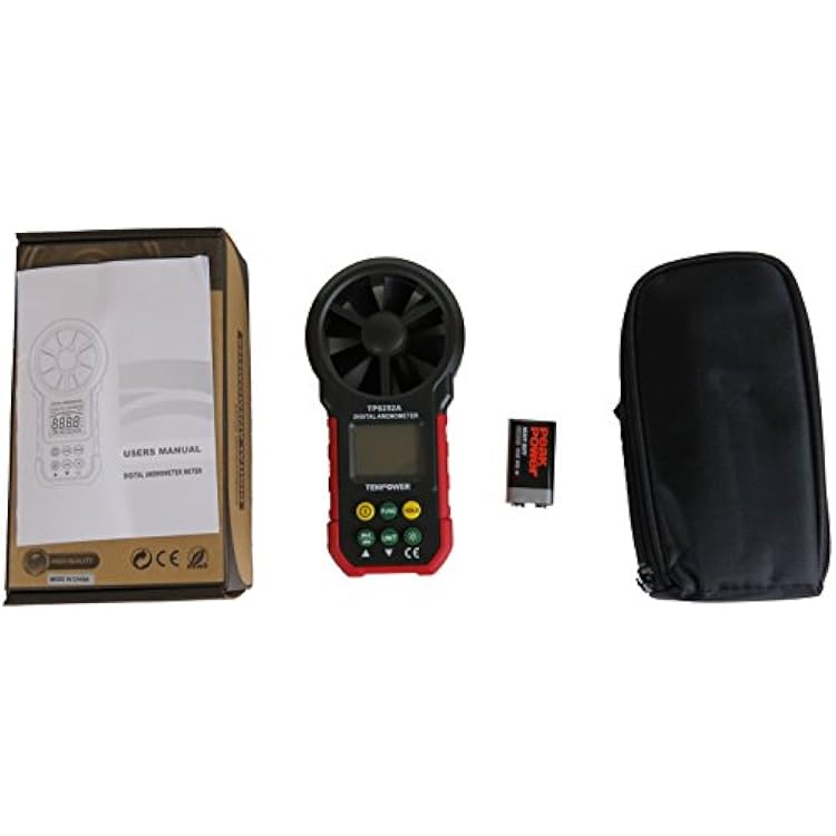 Tekpower Digital Handheld Anemometer TP6252A Wind Speed Air Velocity Meter with Back-lit LCD Display