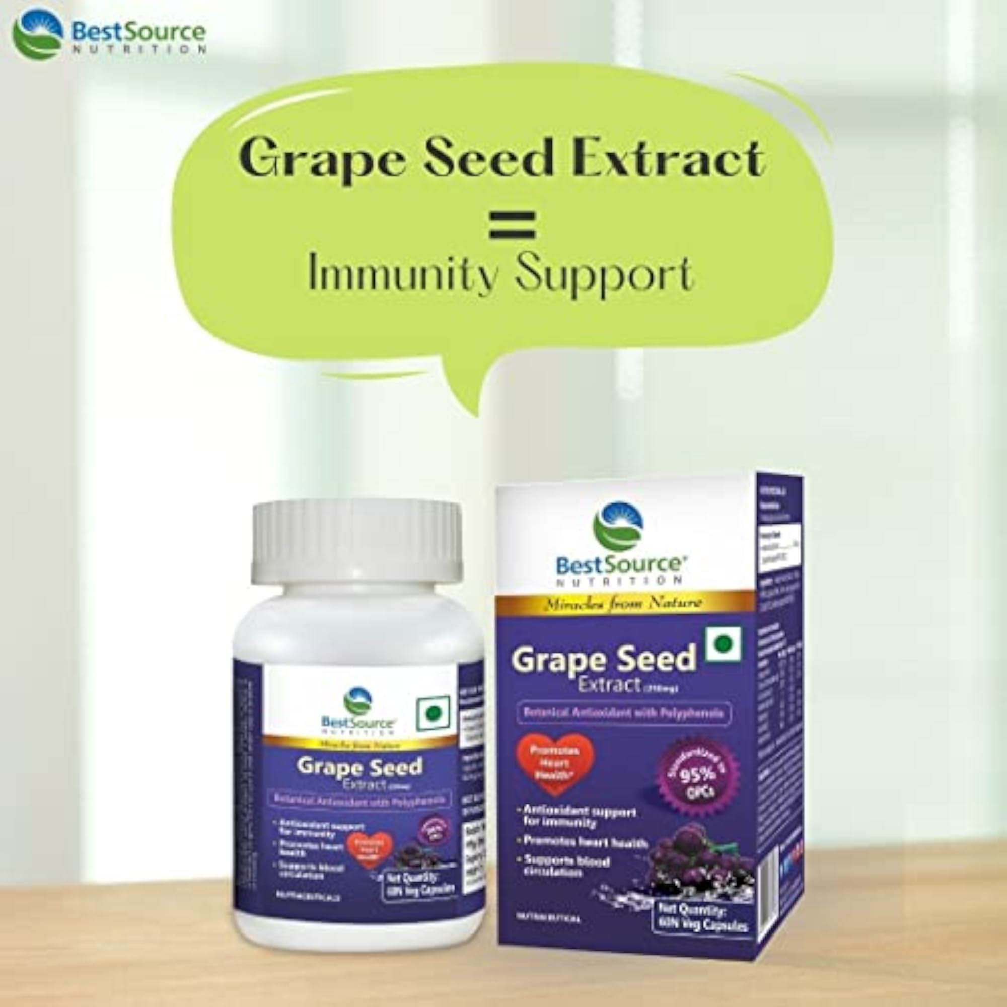 BestSource Nutrition Grape Seed Extract, 60 Veg Capsules