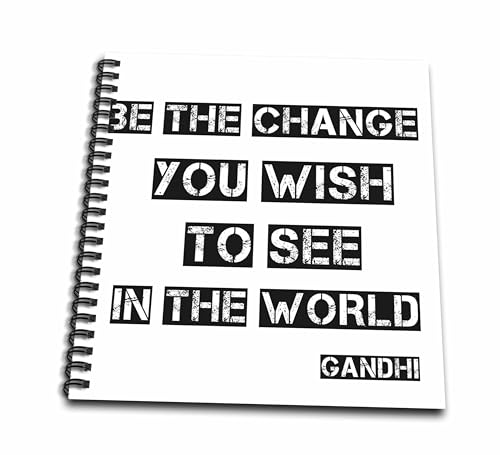 Image of 3dRose db 164662 1 Be The Change You Wish to See Gandhi Quote Typography-Drawing Book, 8 by 8 inch