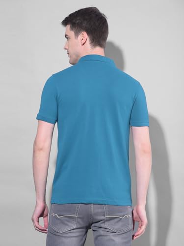 Image of Dollar Men's Pack of 1 Solid Cotton Blend Polo Neck T-Shirt