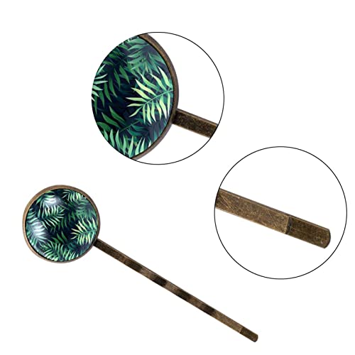 Épingle à cheveux feuilles tropicales vertes pour fixer vos chignons - 3