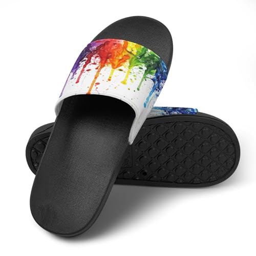 Pantoufles à encre arc-en-ciel pour ne plus glisser sur le carrelage de la maison - 4