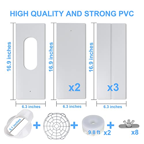 Portable Sliding Door Air Conditioner Kit, Adjustable Ac Sliding Door Vent Kit 16.9 Inches - 90 Inches, With 2Pack 3M Seal, Suit For 5.1''/13Cm Exhaust Hose #TOP1