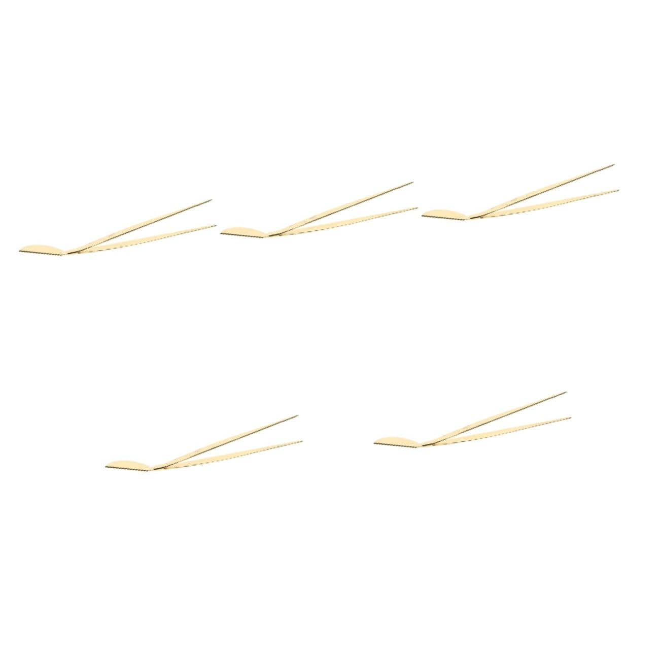 balacoo 5pcs Stainless Steel Bonsai Tweezers Precision Pointed Tweezers for Bonsai Garden Tools Portable Planting Tool