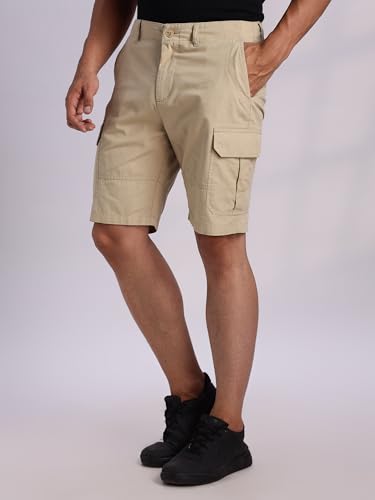 Image of Thomas Scott Men's | Regular Fit | 100% Cotton | Solid | Breathable Lightweight | 6-Pocket Cargo Shorts | Cricket Club Collection