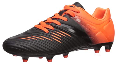 Vizari Liga FG Soccer Shoes for Kids, Firm Ground Outdoor Soccer Shoes for Kids (5.5, Black/Orange)