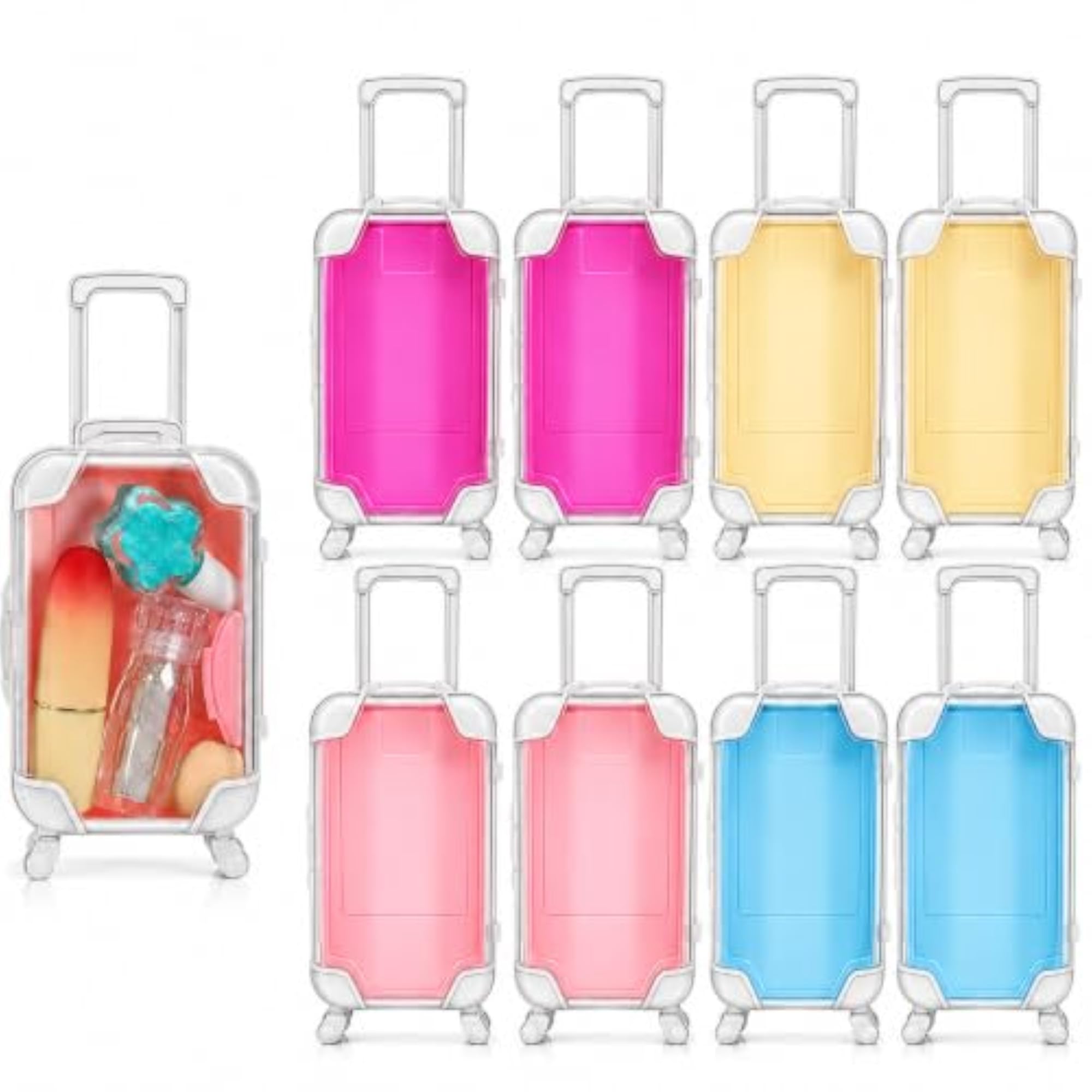 4pcs Mini Makeup Suitcase Lash Storage Boxes