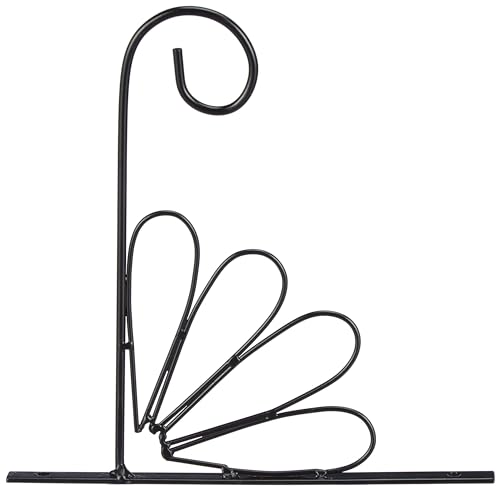Image of Amazon Brand - Solimo Plant Hanger Brackets Wall Mounted Metal Hanging Hooks /Holder for Indoor Outdoor Planters (Black, Set of 4)