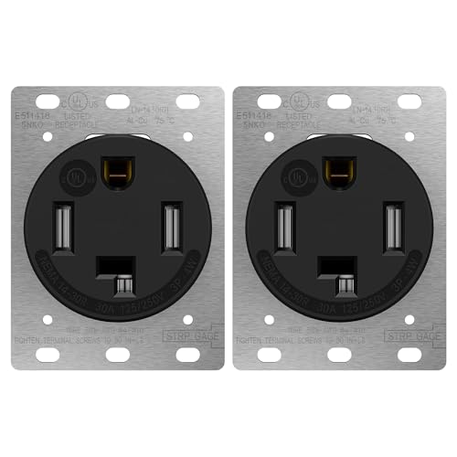 LIDER 30 Amp Dryer Receptacle, NEMA 14-30R, EV Grade Wall Outlet, UL Listed