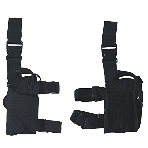 Tactical Holster/Leg Holster/Drop Leg Bag/Gun Holster, Military Adjustable Right Leg Handgun Holster Pouch Airsoft Gun Holder Pistol Pack/Pouch/Case Bag For Hunting,Gun Training (Black) #TOP4