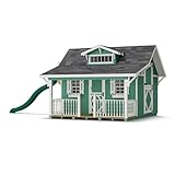 Little Cottage Co. 11x10 Craftsman Playhouse with Floor and Slide, Outdoor Wood Do-It-Yourself Kit