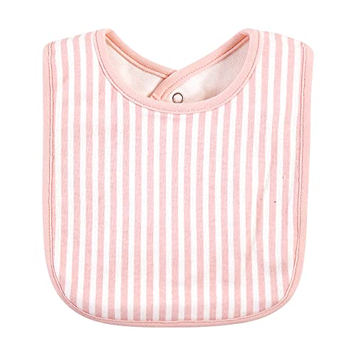 Image of Hudson Baby Unisex Baby Cotton Bibs, Rose, One Size