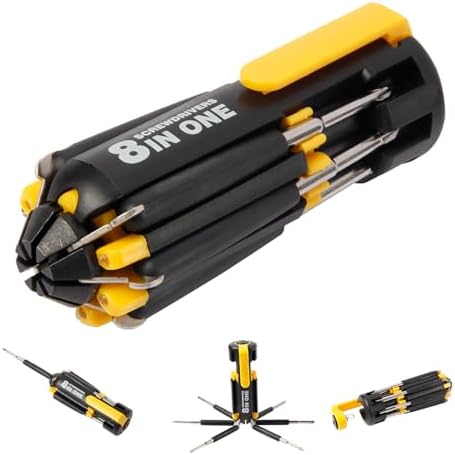 8 in 1 Screwdriver with Flashlight, Multi Functional 8 in 1 Screw...