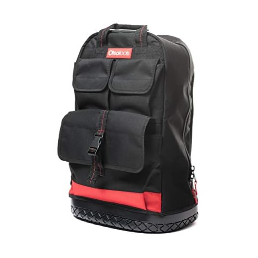 Tool Backpack Heavy Duty Jobsite Backpack - 1680D Ballistic Nylon Polyester Reinforced Water Resistant Electrician Tool Bag - Larger Size Than the Rest - Hard Molded Bottom | by Olsa Tools