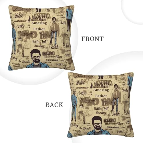 Housse de coussin velours côtelé imprimé Père incroyable pour canapé - 5