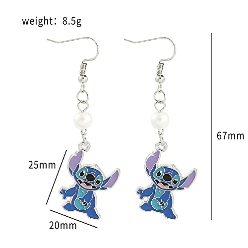 Anime Stitch Ohana Family Earrings - With Birthstone Ohana Angel Jewelry For Women Family Friend Birthday Gifts For Friends Sister (Stitch Earrings 2) #TOP1