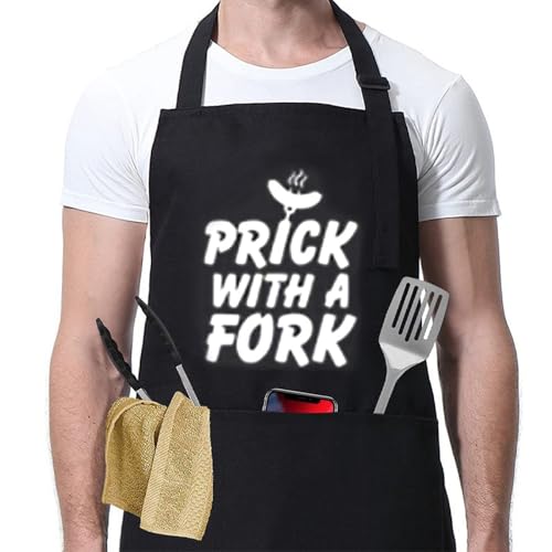 Chef Apron for Men BBQ, Funny Apron with Adjustable Neck Strap, Novelty Kitchen Cooking Apron, Gift...