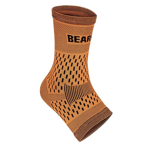 Bearhug Sports Ankle Brace Support for Joint Pain - Ankle Compression for Sports Achilles Tendon Pain Relief and Use During Recovery - With Bamboo Charcoal