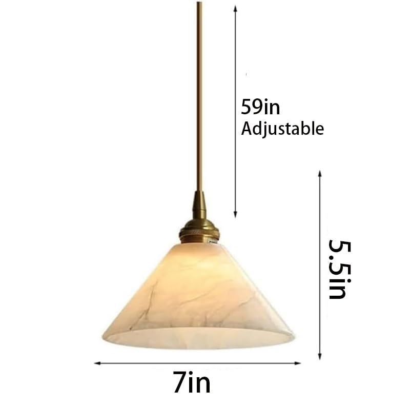 Suspension marbre 7 pouces luminaire E14 réglable en laiton tricolore - 7