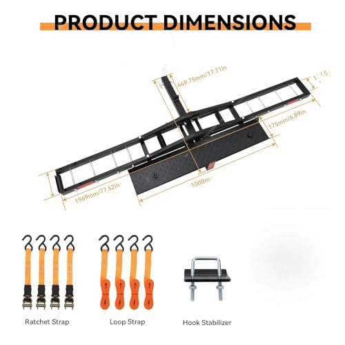 Porta motocicletas para coche con rampa, acero resistente 500 lb miniatura 2