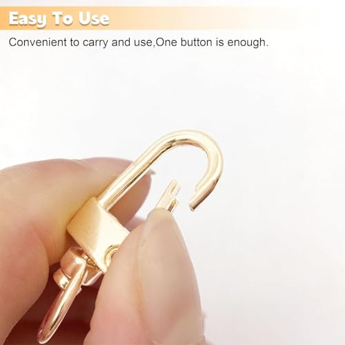 Image of Tia Strap Buckles Metal Clasps Lobster for Handbag, Spring Ring, Purse Dog Hook, Key Chain Swivel Trigger Snap Hook DIY and Purse Making Accessories (Golden Push Gate Hook Swivel-Premium-33x10mm, 6)