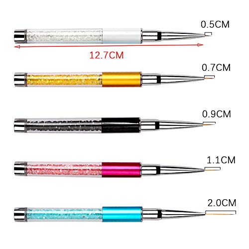 5 Stück Nagel Pinsel Set, Professionelle Nagel liner Pinsel Nagel Design Pinsel, Acryl Pinsel für Gel Nägel Nail Art… – Bild 4