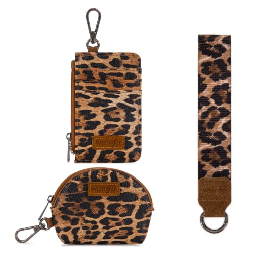 Image of Wrangler Keychain Wristlet Wallets for Women Western Dual Pouch Wristlet Credit Card Holder Wallet
