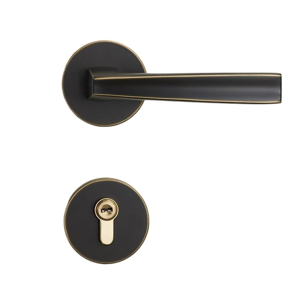 MOBYGKFY All Copper Mute Interior Wooden Door Lock Antique Brass General Purpose