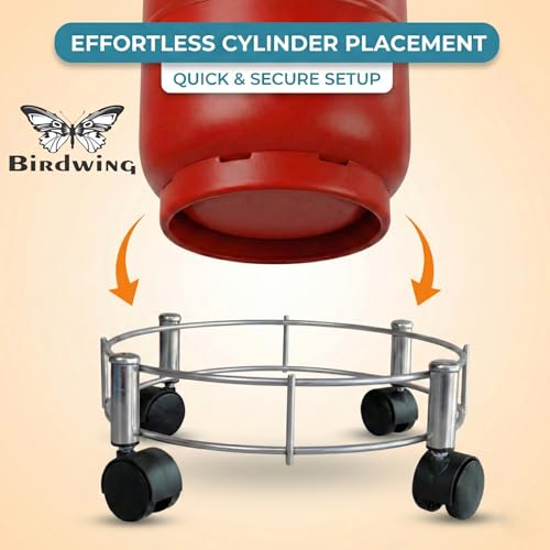 Image of Rincy Stainless Steel Wheel LPG Gas Cylinder Trolley with 4 Wheels (1 Pc) - HG Gas Cylinder Trolley (Multicolor, Pack of 1)