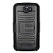 Eagle Cell for Alcatel OneTouch Fierce 2 7040T/Pop Icon A564C Hybrid Protective Skin Case Cover with Stand and Belt Clip Holster - Retail Packaging - Black/Black