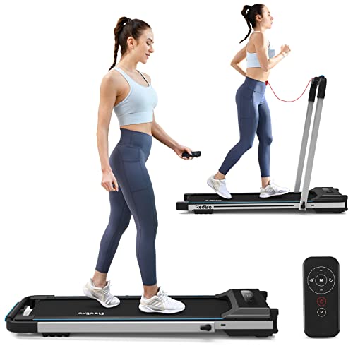 REDLIRO Under Desk Treadmill 2 in 1 Walking Pad, Portable, Folding, Electric, Motorized, Walking and Jogging Machine with Remote Control for Home and Office Workout