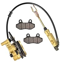Trkimal Scheibenbremse Hauptzylinder Bremssattel mit Ersatz-Scheibenbremsbelägen für Chinese ATV Apollo Atomik Ssr Pit Dirt Bike Buggies Go kart 50cc 70cc 90cc 110cc 125cc(A Hinterer Hauptzylinder)