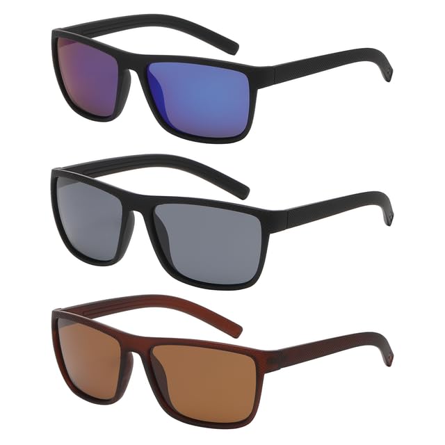 OWL Men's Sporty Polarized Sunglasses – Sun Protection, Lightweight and Stylish Eyewear with Polycarbonate Lenses - Pack of 32