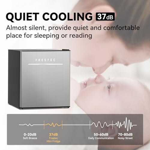 Frestec 1.7 Cu.Ft Mini Fridge with Freezer, Mini Fridge for Bedroom, Small Refrigerator, Dorm Refrigerators with Freezer, Compact Refrigerator for Office, Apartment, Dorm, Bedroom (Grey) on Fridge.com