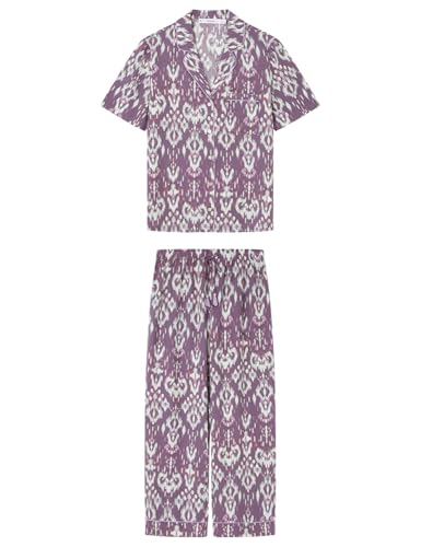 Women'secret Capri Pyjama Mix and Match Weekend Scape Pijamas, Morado, XS para Mujer